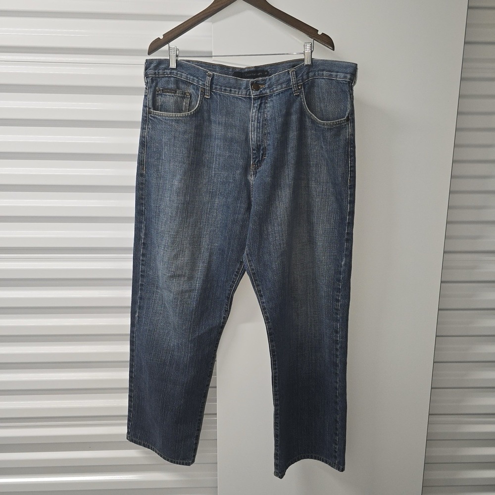 Calvin Klein Jeans Relaxed Straight Men's 40x30 Blue Denim Jeans Cotton